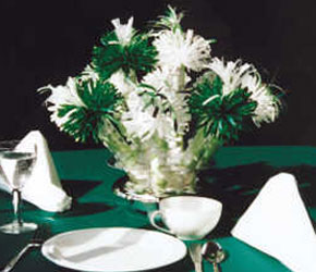 Green and White Anniversary Centerpiece