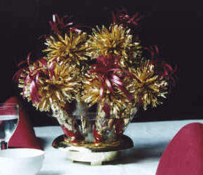 Burgundy and Gold Anniversary Centerpiece