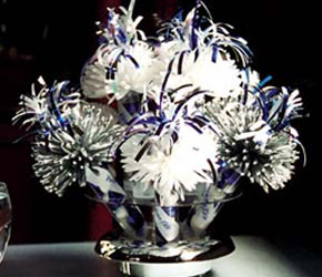 Silver and Blue Anniversary Centerpiece