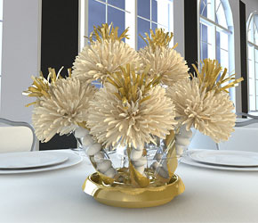 Ivory and Gold Centerpiece