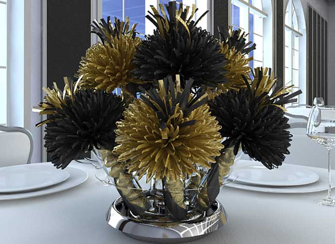 Black and Gold  Mitzvah Centerpieces