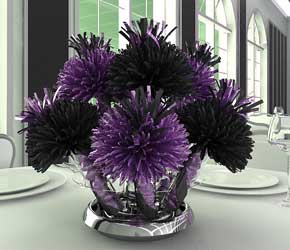 Purple and Black Centerpiece