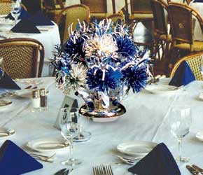 Blue and Silver Birthday Centerpiece