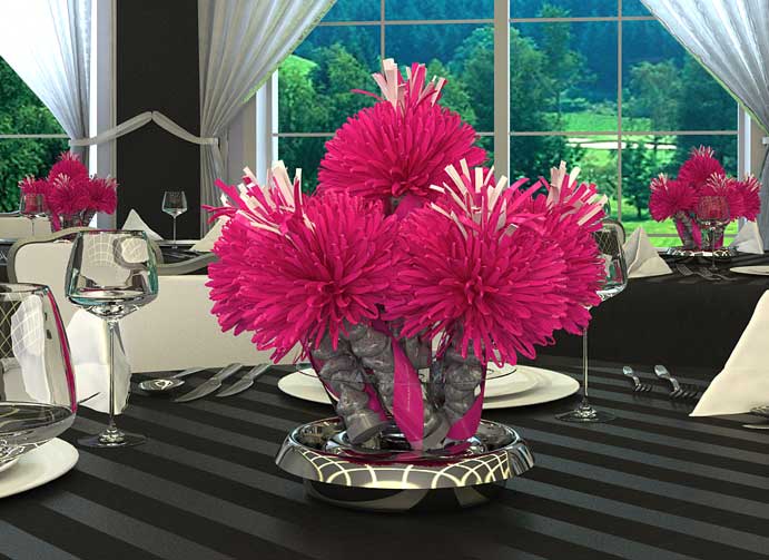 Hot Pink Quinceañera Centerpieces