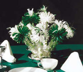 Green and White Wedding Centerpiece