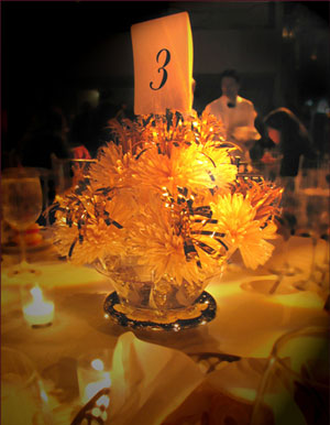 Gold and Ivory Wedding Centerpieces