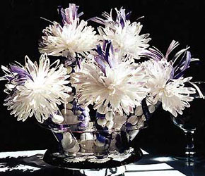 Purple and White Wedding Centerpices