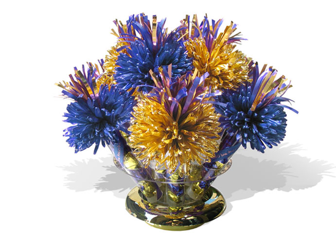 Gold and Blue Graduation Centerpiece