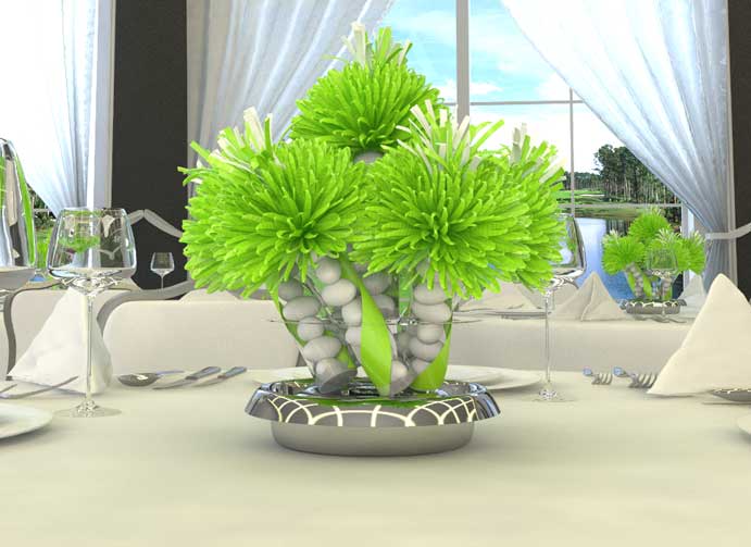 Lime Green Graduation Centerpieces