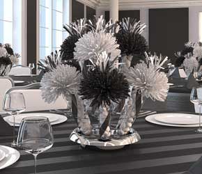 Black and White Centerpieces