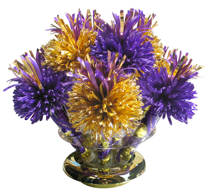 Gold And Purple Wanderfuls Centerpiece For Kelly’s Quinceanera.