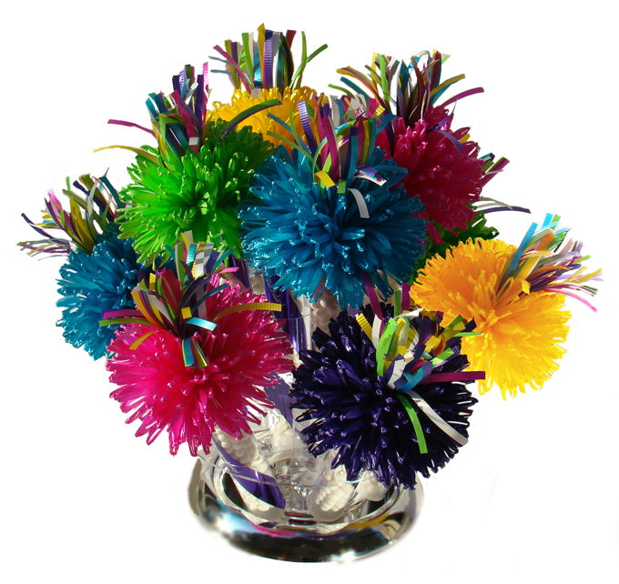 Multi-colored Wanderfuls Centerpiece For Sarah’s Spring Garden Party.