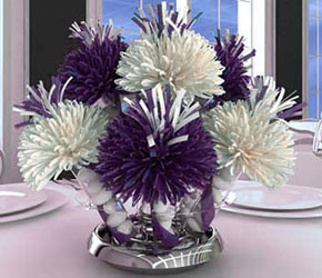 Purple And White Centerpiece By Wanderfuls For Judith’s Sweet 16 Party.